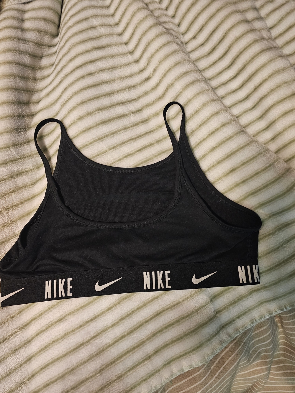 Nike Youth Black Sports Bra with Logo Band